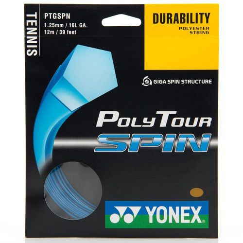 Corda Yonex PolyTour Spin 16L 1.25mm Azul - Set Individual