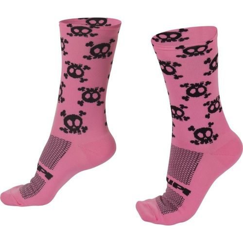 Meia Cano Longo Hupi Crazy Skull - Rosa