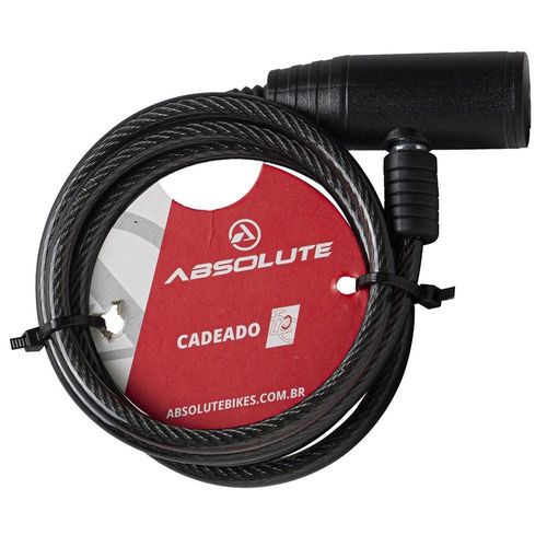 Cadeado Absolute 1.0mX6mm com Chave Preto