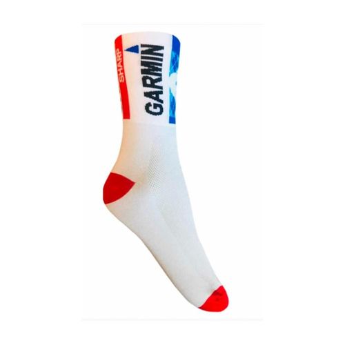 Meia Ciclismo Cano Longo Garmin Sharp Branco