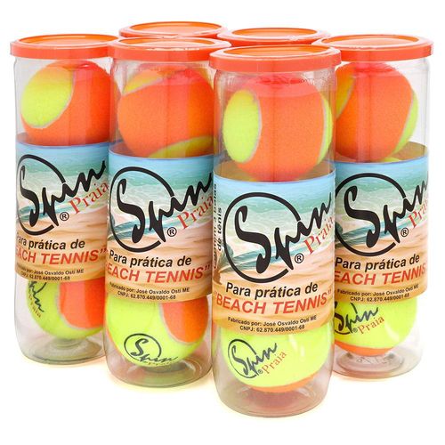 Bola de Beach Tennis Spin - Pack com 06 Tubos