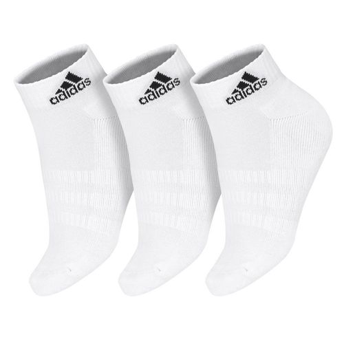 Meia Adidas Cushioned Ankle 35 ao 37 - Pack com 3 Pares - Branca