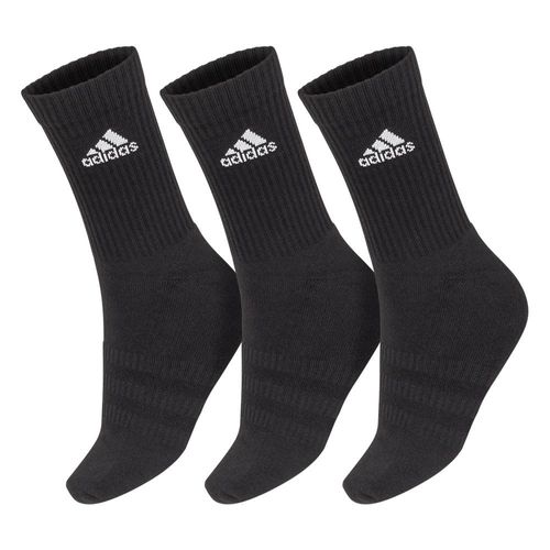 Meia Adidas Cushion Crew DZ9357 - 38 ao 40 - Pack com 03 Pares - Preta