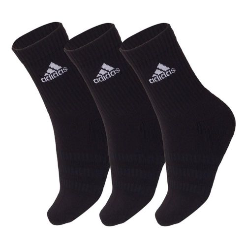 Meia Adidas Cushion Crew DZ9357 - 32 ao 34 - Pack com 03 Pares - Preta