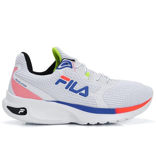 Tênis Fila Revelation Branco Azul e Coral-44