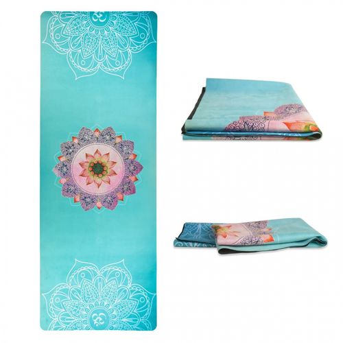Tapete de Yoga Dobrável para Viagem Paz Interior - Aveludado + Borracha Natural 1,5mm