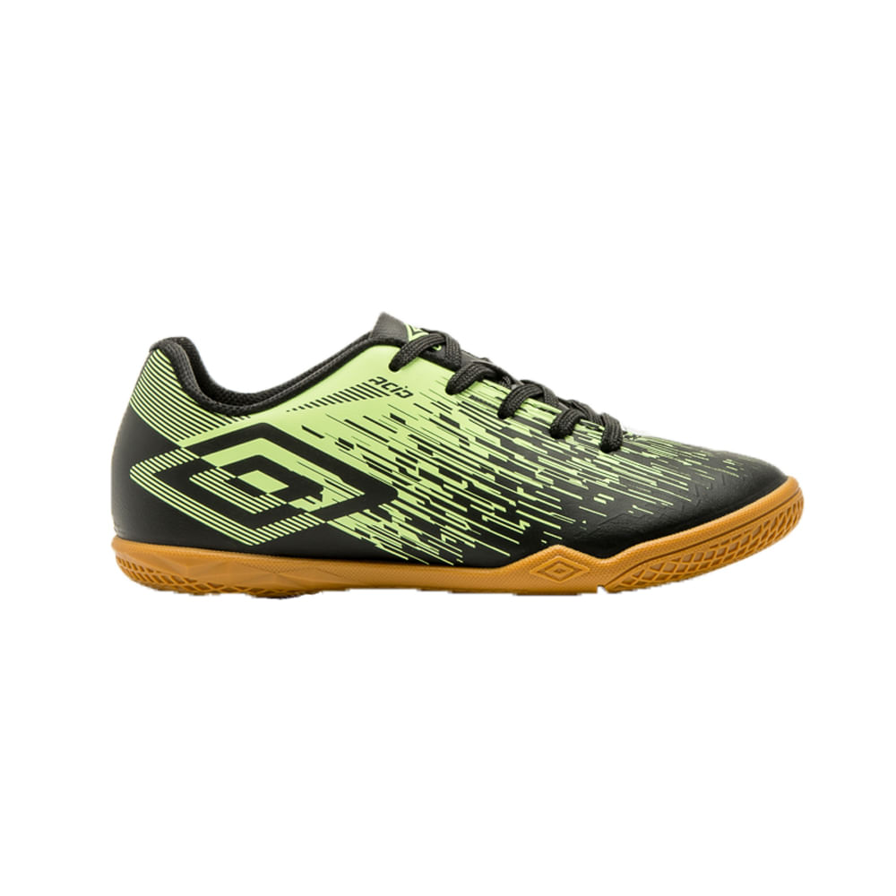 Chuteira Umbro Futsal Acid II JR Infantil - Preto e Verde - Decathlon