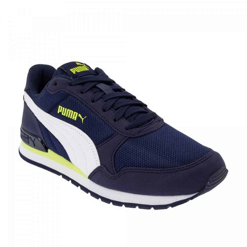 Tênis Puma ST Runner v2 Mesh Juvenil - Marinho e Verde