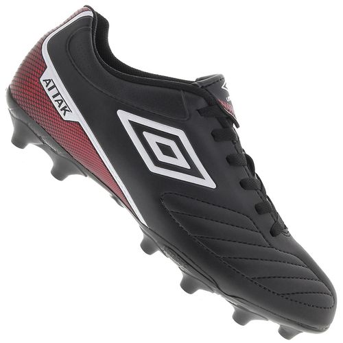 Chuteira Umbro Campo Attak II Masculino - Preto e Vermelho