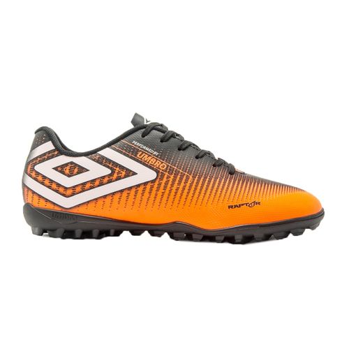 Chuteira Umbro Raptor Society Masculina - Laranja e Preto