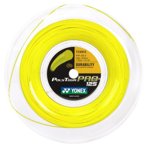 Corda Yonex Polytour Pro 16L 1.25mm Amarela Rolo com 200 metros