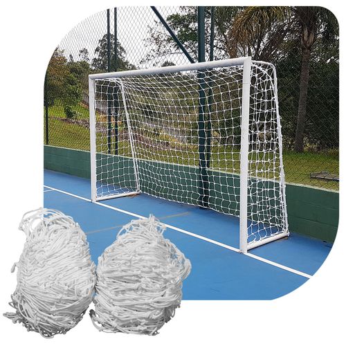 Par de Rede para Trave de Gol Futsal Fio 6 Nylon Futebol de Salão Menor preço em Par de Rede para Trave de Gol Futsal Fio 6 Nylon Futebol de Salão