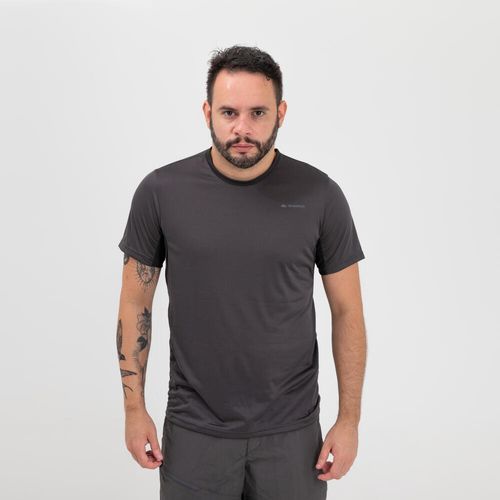 Camiseta-masculina-de-trilha-MH100-cinza-chumbo-PP