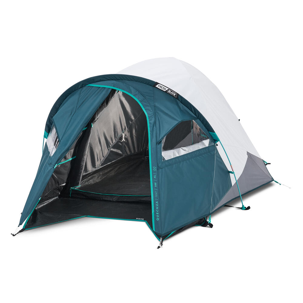 Barraca de Camping Mh100 XL para 2 pessoas Fresh & Black Quechua