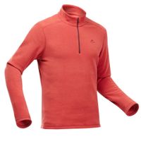 Blusa-fleece-masculina-de-trilha-e-trekking-MH100-laranja-3G