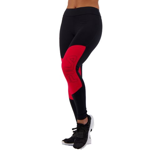 Calça Legging Fila Essential Bold Feminina - Preto e Vermelho Menor preço em Calça Legging Fila Essential Bold Feminina - Preto e Vermelho