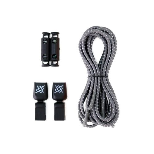 Cadarço Elástico HUPI LACES Cinza Risca Branca Menor preço em Cadarço Elástico HUPI LACES Cinza Risca Branca