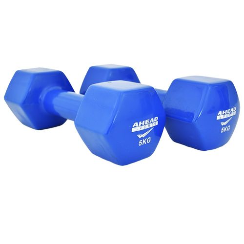Par de Halter Sextavado em Vinil Ahead Sports 5kg Azul Menor preço em Par de Halter Sextavado em Vinil Ahead Sports 5kg Azul