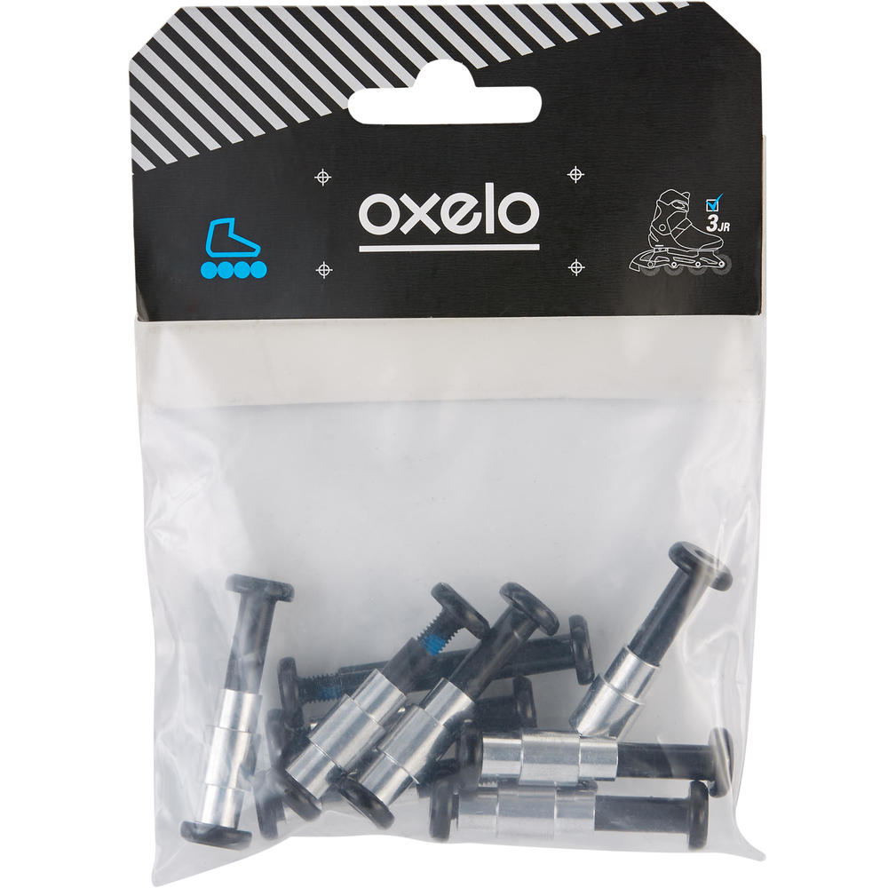 Conjunto 8+1 Parafusos e 8 Cavilhas Patins CHASSIS EM PLÁSTICO PARA EIXOS DE 6mm